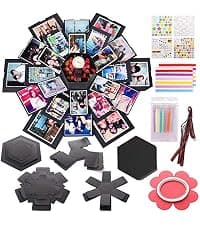 Picture Pop up Love Box Gift, Set with Scrapbooking Accessories Creative Photo, Album Gifts for Anniversary Wedding KOOGEL Explosion Gift Box DIY Exploding Photo Album Preassembled Surprise B07Q3VH41X