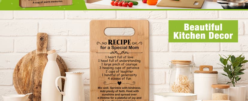 Mom Birthday Gifts from Daughter Son, Mother Cutting Board Gift, Cute Mom Gifts from Daughter Son, Christmas Gifts for Mother, Mom Gift for Mothers Day