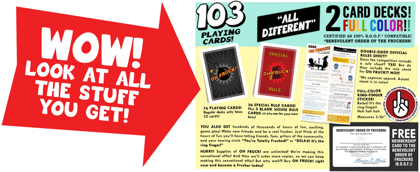 Oh Fruck! A Raucous Card Game That Combines Strategy with Special Rules That Change Every Time You Play.