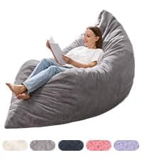 Hobestluk Bean Bag Chairs Large Bean Bag Couch for Adults Stuffed Sofa Chair Comfy Giant Bean Bag Chair with Spacious Design for Reading, Playing or Relaxing (Grey)