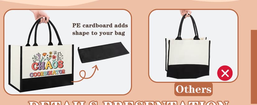 Chaos Coordinator Tote Bag Gifts for Women, Thank you Appreciation Gifts for Coworkers Boss Lady Manager Supervisor Wedding Planner Secretary Administrator Idea for Birthday Christmas