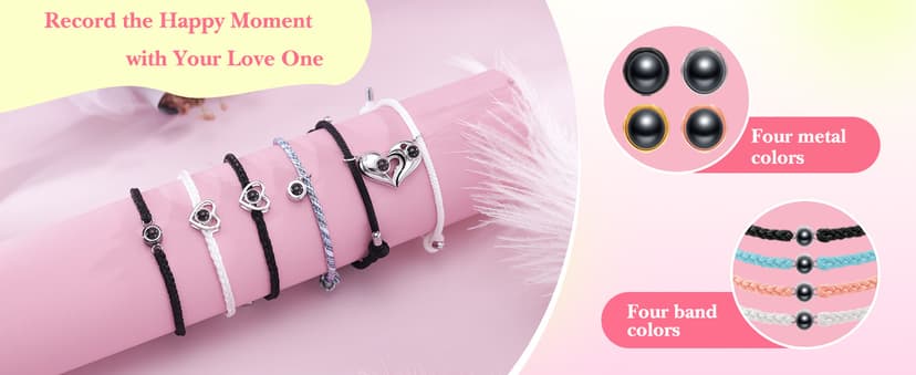 Custom Bracelets with Picture Inside, Picture Bracelet Personalized Photo Projection Bracelets, Valentine’s Day Birthday Christmas Gifts for Women/Men