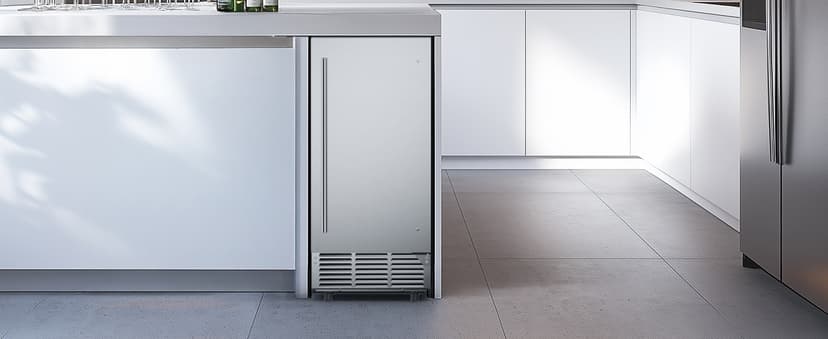 Mojgar Under Counter Ice Maker Machine - 90Lbs/24H, 35Lbs Storage Bin, Freestanding & Bulit-in Commercial Ice Maker | Self-Cleaning | Reversible Door | Commercial Ice Machine | Full Stainless Steel
