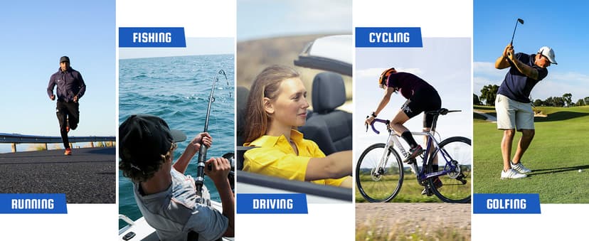 XVXV Polarized Sports Sunglasses for Men - UV Protection Half Frame Sun Glasses for Running Fishing