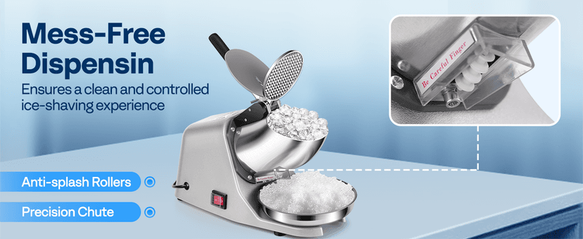 VIVOHOME Electric Ice Shaver Snow Cone Maker Machine Silver 143lbs/hr with Ice Pick for Home and Commercial Use