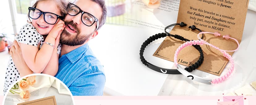 UPROMI Matching Bracelets for Couples, Dad&Daughter, Brother&Sister, Fathers Day Valentines Christmas Birthday Gifts