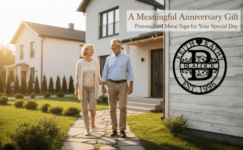 Custom Metal Signs | Personalized Monogram Name Sign | Wedding Gifts for Couples 2025 | Outdoor Wall Art for Family Name | Anniversary Wedding Gifts for Women, Wife, Parents, couple