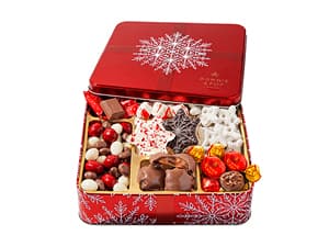 Christmas Chocolate Gift Basket– Holiday Ornament Gift Box with Assorted Christmas Candy – Holiday Food Gift Idea for Men, Women, Family, Corporate- Bonnie & Pop
