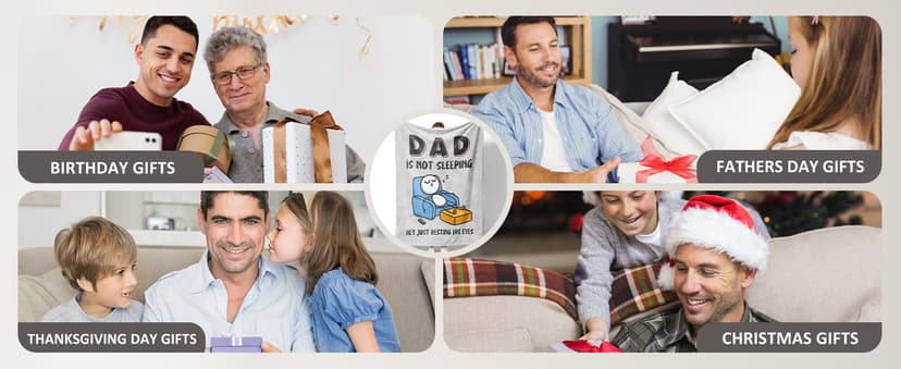Dad Gifts from Daughter Son, Super Soft Throws Blanket for Couch and Napping, 60" x 50" (Gray) Funny Birthday Gift for Dad Husband, Dad is Not Sleeping Blanket B0DPW37148