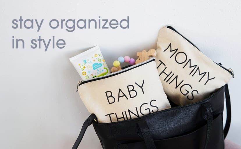 Pearhead Unisex Mommy and Baby Things Travel Pouch, 2 Count (Pack of 1)