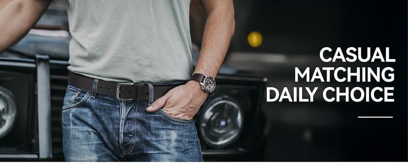 CHAOREN Mens Belts Leather - 35mm Genuine Leather Belt for Jeans - Men Gift for Casual Dress