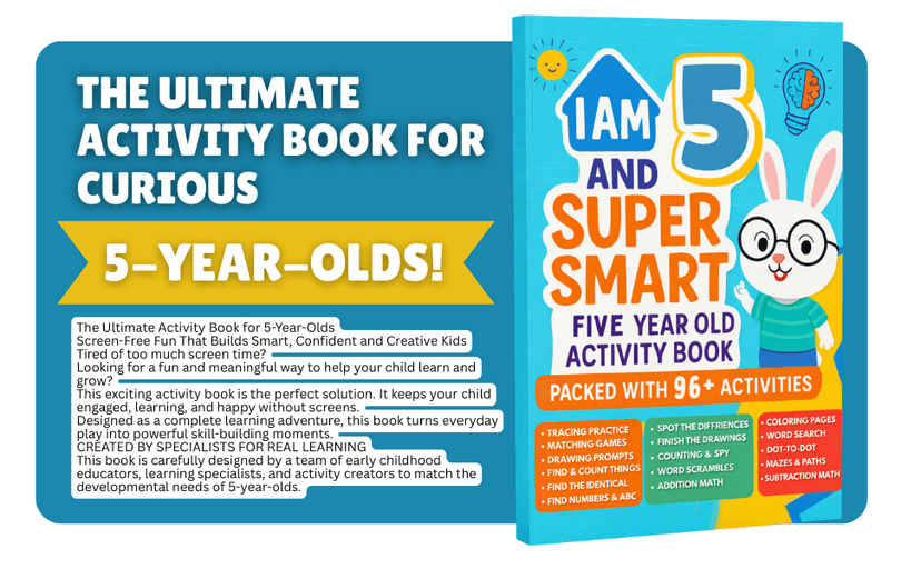 I Am 5 and Super Smart : Five Year Old Activity Book Packed With 96+ Activities: Fun & Educational Workbook for Preschooler : Christmas Birthday Gifts for 5 Year old Girls and Boys B0GPNTFRFT