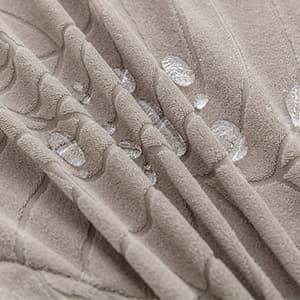Genina 100% Waterproof Chair Covers for Dining Room Set of 4, Stretch Parson Chair Slipcovers for Kitchen Chairs, Washable Chair Protectors, Leaves-Warm Gray