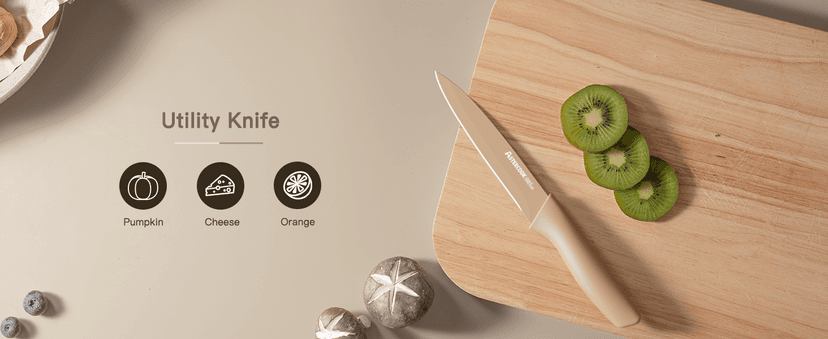 Astercook Knife Set, 13 Pieces Kitchen Knives Set with Healthy Anti-Rust Coating, Dishwasher Safe, Stainless Steel Chef Knife Sets with 6 Blade Guards, Perfect Holiday Gifts for Kitchen