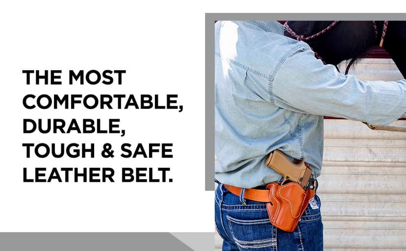 1791 GUNLEATHER Gun Belt for Men - Heavy Duty 14 oz Leather Gun Holster Belt for EDC