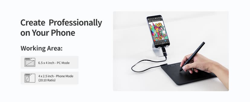 GAOMON S620 Drawing Tablet 6.5 x 4 Inch Graphics Tablet with 8192 Passive Pen 4 Customizable ExpressKeys for Digital Art, Painting, OSU Playing, Compatible with Windows PC, Mac