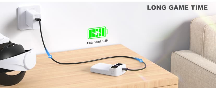 DXKK Battery Head Strap for Meta Quest 3/Quest 3s/Quest 2, VR Headset Strap with Soft Padding, Double Adjustment Dials Enhanced Comfort, Extra 3-4Hrs Playing Time