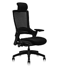 CLATINA Ergonomic High Swivel Executive Chair with Adjustable Height Head 3D Arm Rest Lumbar Support and Upholstered Back for Home Office Gray Mesh/High Back