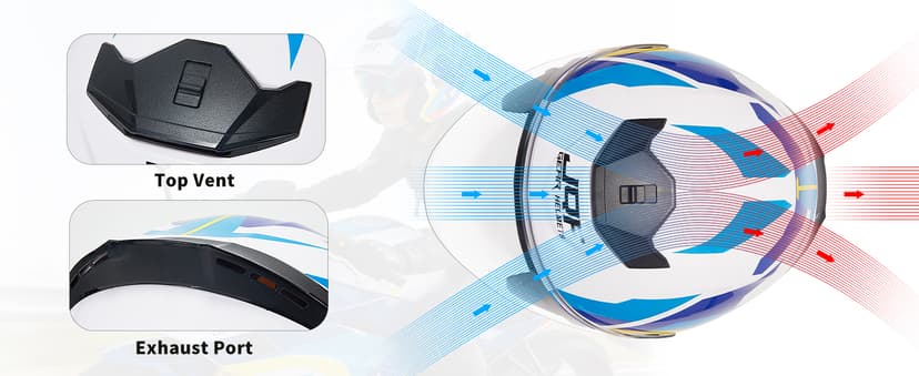 Motorcycle Helmets Open Face for Streey Moped Scooter, Dual Visor 3/4 Moped Helmets for Adults Motorbike Half Helmet 601 DOT Approved Men and Women