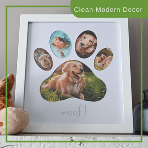 Green Pollywog 5-Opening Paw Print Collage Frame | Paw Print Picture Frame | Display for Photos for Pets | Dog Mom Gift | Dog Dad Collage | Pet Memorial Picture Gallery