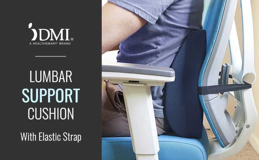 DMI Lumbar Support Pillow for Chair to Assist with Back Support with Removable Washable Cover to Ease Lower Back Pain while Improving Posture, 14 x 13 x 5, Contoured Foam, Premium,Burgundy