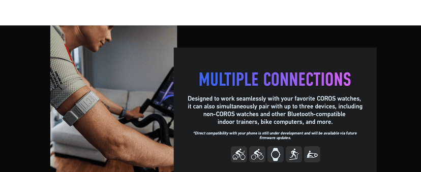 COROS Heart Rate Monitor, Comfort, Easy to wear, Auto-wear Detection, Advanced Sensor, Precise Data, Bluetooth, 38 Hours Battery Life, Connects up to 3 Devices at Once