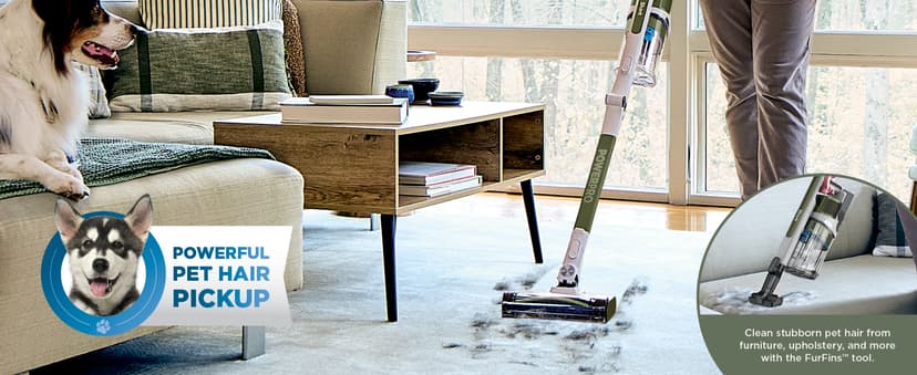 Shark PowerPro Flex Pet Plus Cordless Vacuum, FloorDetect Technology, MultiFLEX Wand, HEPA Filter, for Carpets & Hard Floors, Up to 50-Minute Runtime, Powerful Pet Hair Pickup, Olive, IZ387H