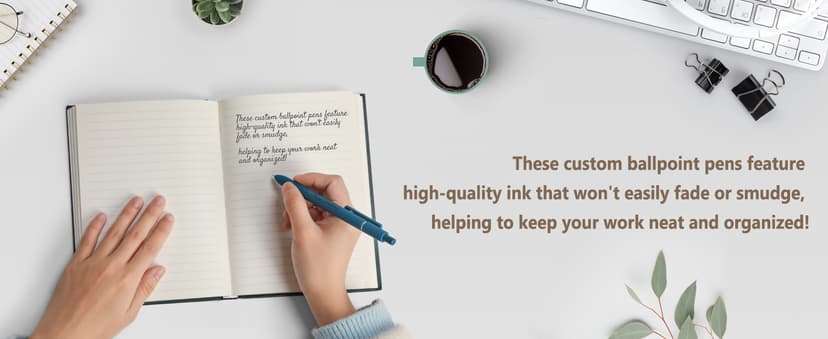 ENOMY Personalized Ballpoint Pens with Logo/Name/Text, Black Ink Custom Engraved Pen in Bulk, Ideal for Christmas Gifts, Birthday Presents, College, Offices & Businesses