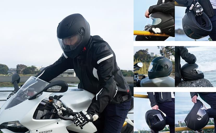 GLX GX11 Compact Motorcycle Helmet - Matte Black, Medium - Full Face w/ Tinted Visor, DOT Approved