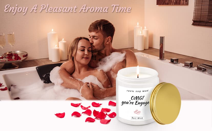 Engagement Gifts for Couples Women, Cool Wine Engaged Tumbler Gift Set Newly Presents for his and her him Fiance Fiancee Friend, Girlfriend Boyfriend Ideas with Straws, Socks, Candle & Greeting Card