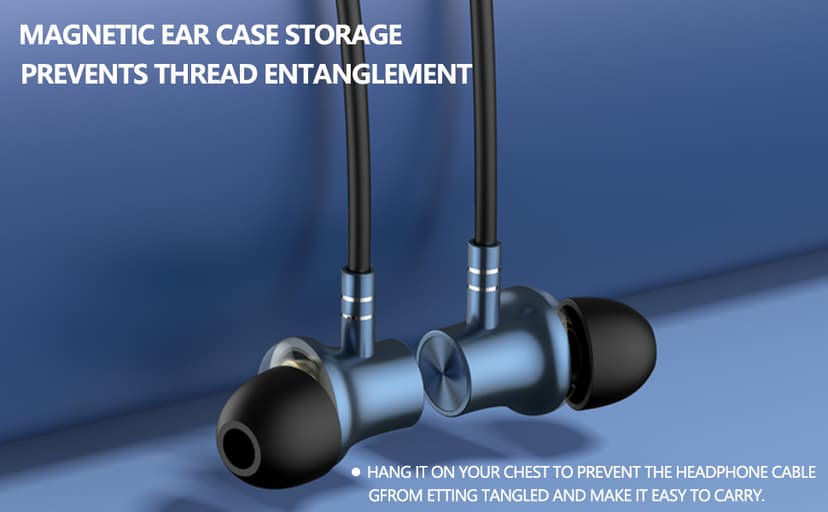 LANDIBO Sports Wireless Earphones, Bluetooth 6.0 Neckband Earbuds for 35 Hours of Playback, LED Power Display, Neck-Wrapping Earbuds with Ai Voice Control, for Gym Phone Music Exercise. (A18)