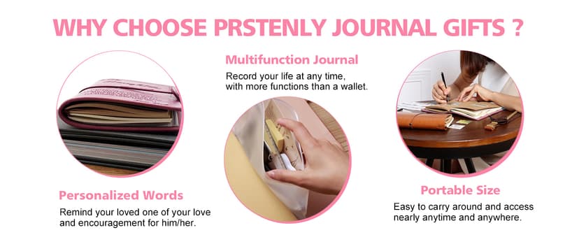 PRSTENLY Sister In Law Gifts Leather Journal, 140 Page Refillable Journal Christmas Graduation Birthday Mothers Day Gifts for Sister In Law