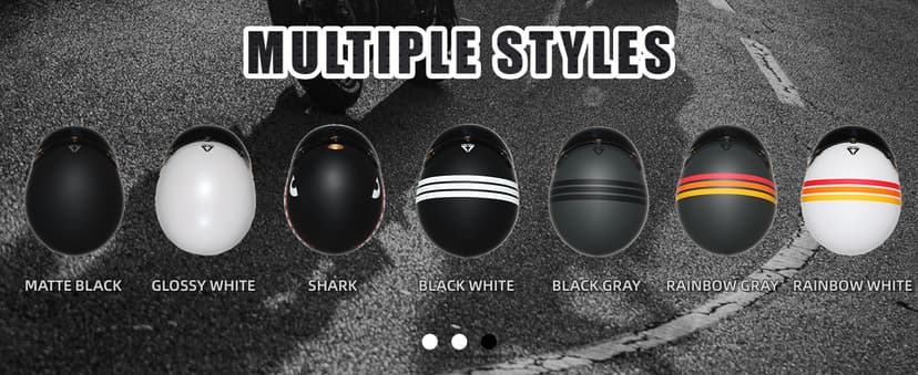 TRIANGLE 3/4 Motorcycle Helmet,Retro Open Face Adults Helmets with Visor,Half Face Moped Helmet for Men & Women,DOT Approved Helmets for Cruiser Scooter(L)