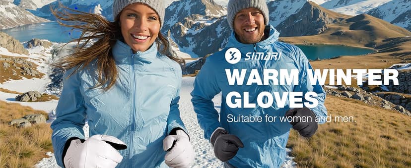 SIMARI Winter Waterproof Warm Gloves Women Men with Touchscreen Fingers, Ski Snow Windproof for Cold Weather Thermal, for Running Hiking Driving Cycling Outdoor Sports Daily Work