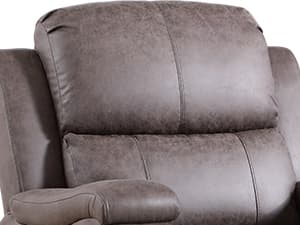 IOMOR Leather Recliner Chair, Manual Recliner Chair for Adults with Overstuffed Arms and Back, Single Sofa Recliner with Cup Holders for Living Room (1, Grey)