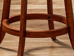 Swivel Barstools Set of 4, Farmhouse 24" Counter Height Bar Stools with Backs, Lotus Pattern Carved Bar Chair with Solid Wood Legs & Footrest for Kitchen Island, Home Bar, Pub. Brown