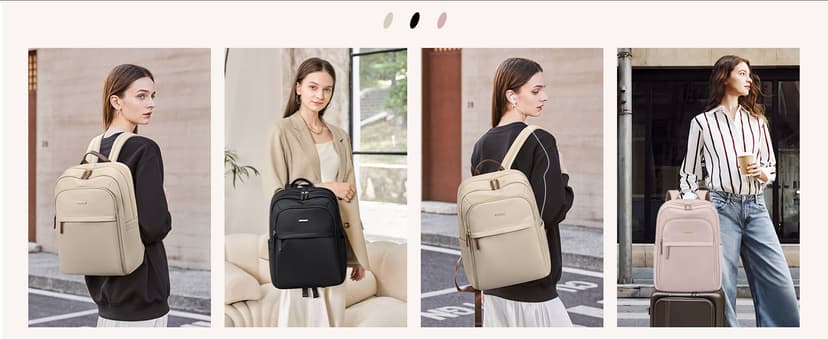 GOLF QUALITY Travel Backpack for Women Personal Carry On Bag Business Weekender Hiking Multilayer Laptop Bag,16 Inch,Apricot