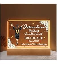 Hyturtle Personalized Graduation Night Light - Custom Photo Light Up Acrylic Plaque Lamp for Women - Inspirational Senior 2026 Graduation Gifts Her Him - College Grad Gifts - Graduation Gifts B0F291WN3G