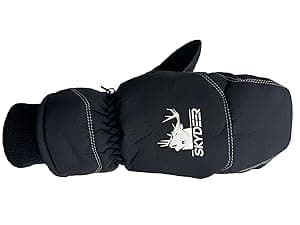 SKYDEER Warm Ski Mittens with Soft Premium Deerskin Leather and 150G 3M Thinsulate Insulation (SD8753M, Unisex)