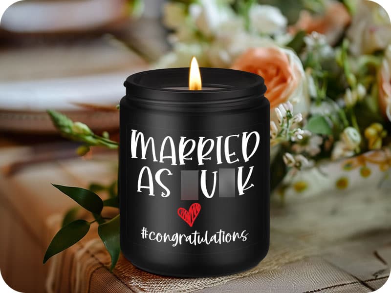 GSPY Scented Candles - Newly Wed Gifts for The Couple, Funny Wedding Gifts for Newlyweds, Married Couple - Wedding Congratulations Presents, Honeymoon, Married Present for Bride, Groom