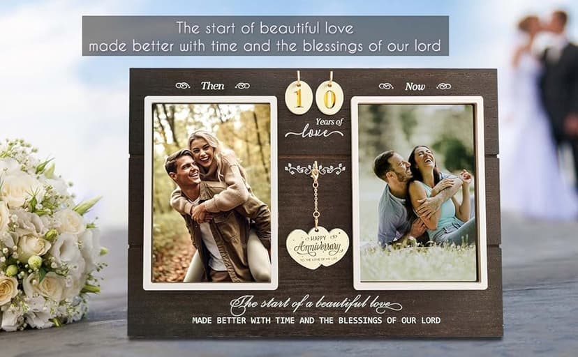 Anniversary Wedding Gifts for Couple Parents Wife Husband, Then & Now Anniversary Picture Frames(3 Options)