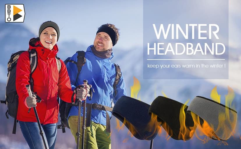 BBTO 3 Pcs Fleece Ear Warmers Muffs for Men Women Headband Ear Muffs Winter Covers for Cold Weather Running Cycling Ski