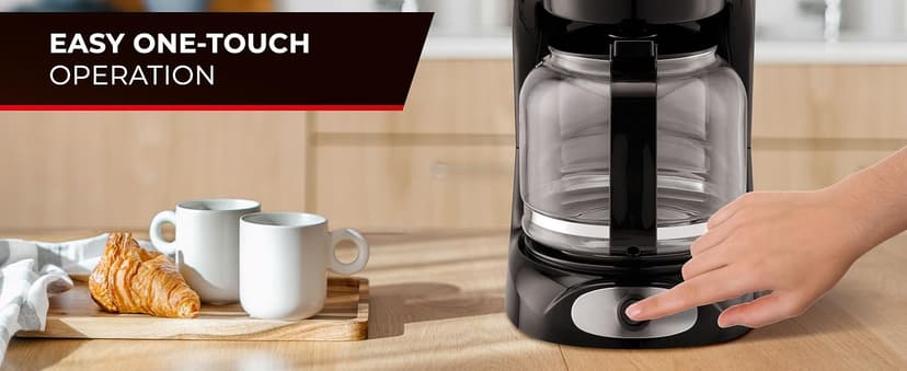 Mueller 12-Cup Drip Coffee Maker - Borosilicate Carafe, Auto-Off, Reusable Filter, Anti-Drip, Keep-Warm Function, Clear Water Level Window Coffee Machine, Kitchen Essentials & Accessories