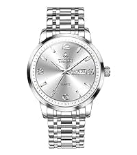 OLEVS Mens Silver Watches Luxury Waterproof Silver Watch for Men Analog Quartz Stainless Steel Men's Dress Watches Classic Casual Wrist Watch Large Face with Date Relojes para Hombres