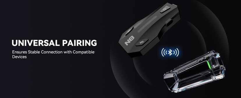 N8 8 Riders Mesh Motorcycle Helmet Communication System, Motorcycle Bluetooth Headset V5.4 with Audio Multitasking/Music Sharing, 45mm Helmet Speakers Intercom for ATV/Snowmobile/Ski, 1 Pack