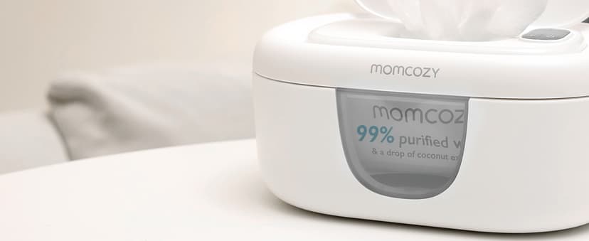 Wipe Warmer with Night Light, Fast and Even Heating, 4 Adjustable Temperature Modes, Baby Shower & Registry Must-haves, Grey Momcozy Baby Wipe Warmer, Innovative Spring Design,Large Capacity Dispenser B0FZKLFGJ1