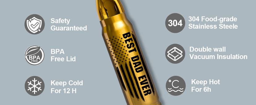 Gifts for Dad from Daughter Wife 17oz Stainless Steel Bullet Tumbler, Coffee Mug Birthday Gifts for Men Grandpa on Christmas Anniversary Valentines Fathers Day Stocking Stuffers for Men