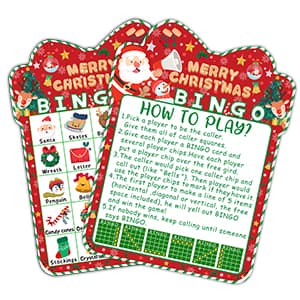 39Pcs Christmas Bingo Game for Kids Adults 24 Players Bingo Cards Christmas Games with Reward Stickers Xmas Activities Family Party Game