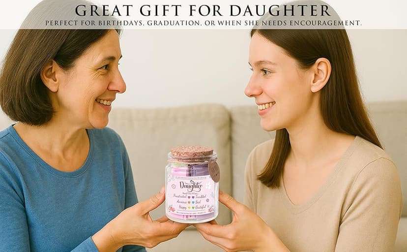 Bible Verse Jar for Daughter – 92 Encouraging Scriptures by Emotion, Christian Gift from Mom or Dad, Inspirational Jar for Teen Girls & Adult Daughter