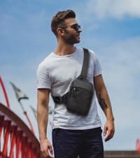 higouta Mini Sling Bag for Men Women, Small Crossbody Casual Utility Chest Phone Bag for Travel Workout